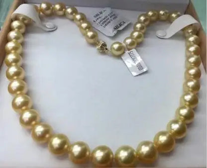 Collar de perlas de oro de los mares del sur naturales de 12-15 mm con envío gratuito de joyas nobles de oro de 14 quilates