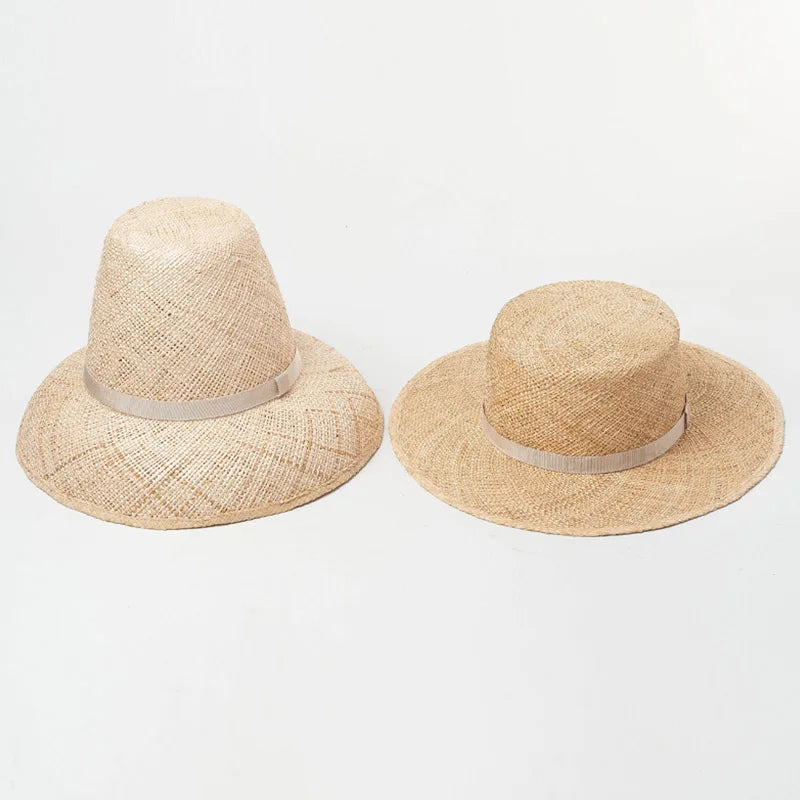 Chapeau d'été unisexe classique pour hommes et femmes, chapeau Fedora en paille tissée à la main, chapeau de soleil élégant, casquette de jazz à bande beige, Kentucky Derby