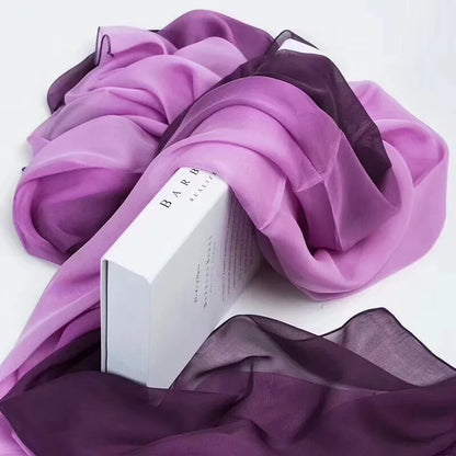 LONG BIG 100% Real Mulberry SILK Gradient color SCARF wrap shawl sarongs Silk Neckerchiefs 200*140cm MIXED 10 pcs/lot #4104