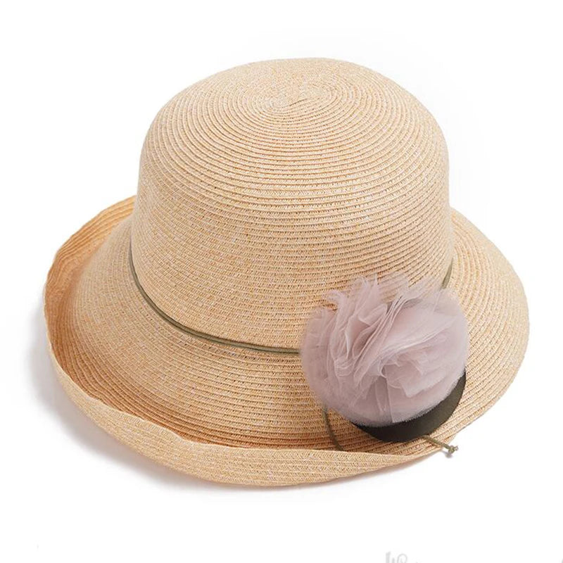 Sombreros de sol de verano para mujer, sombrero de paja plegable 2019, sombrero de ala ancha, sombrero de campana flexible, estilo playero para vacaciones, sombrero de lentejuelas para mujer