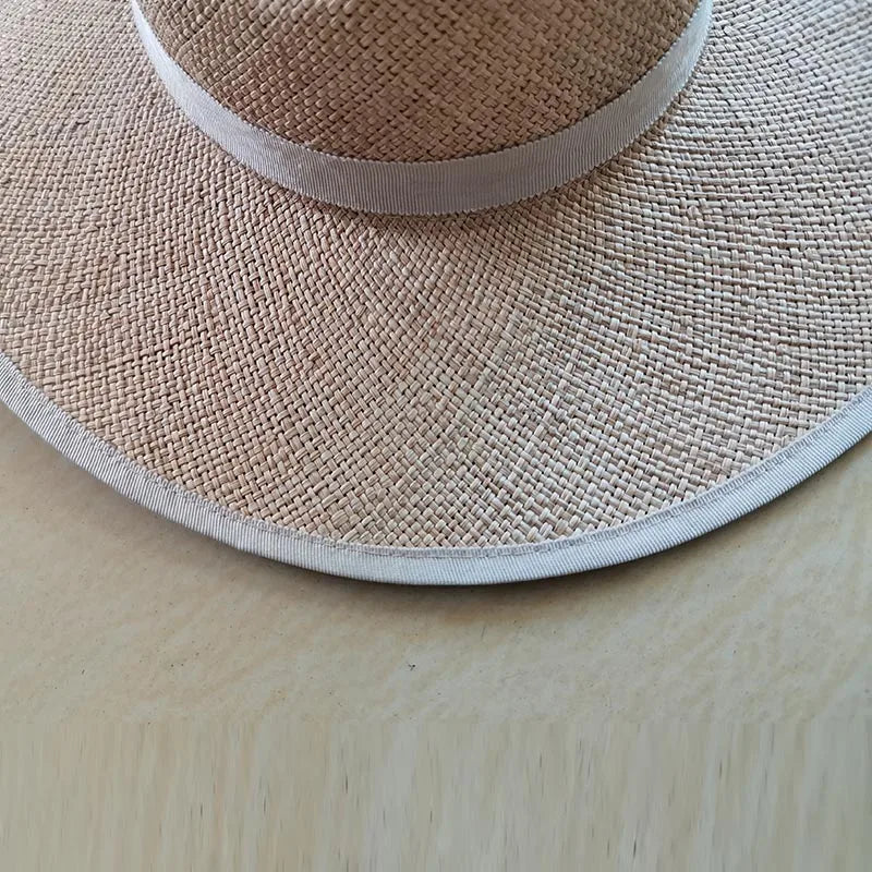 Classic Unisex Summer Hat for Men Women Handmade Cool Woven Straw Fedora Hat Stylish Sun Hat Beige Band Jazz Cap Kentucky Derby