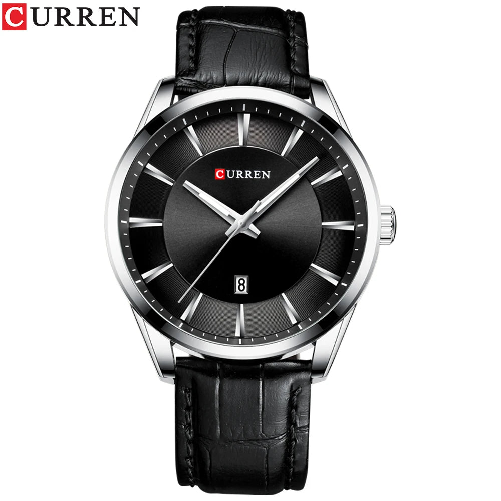 CURREN Nouvelles montres à quartz pour hommes Bracelet en cuir Montres-bracelets pour hommes Top Marque de luxe Horloge pour hommes d'affaires Reloj Hombres