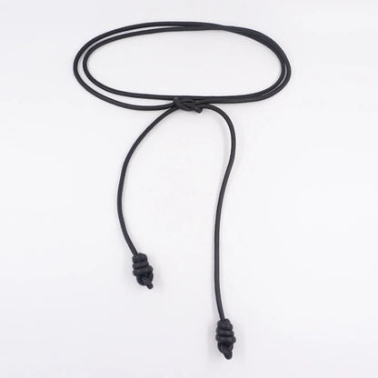 Custom sheepskin knot waist rope fashion leather round rope thin belt women's small belt waist closing decorative waist chain