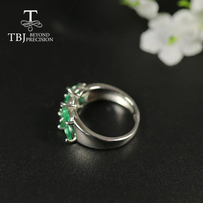 Natural Emerald Jewelry Set precious gemstone zambia Emerald clasp earring Ring 925 sterling silver for women best gift tbj