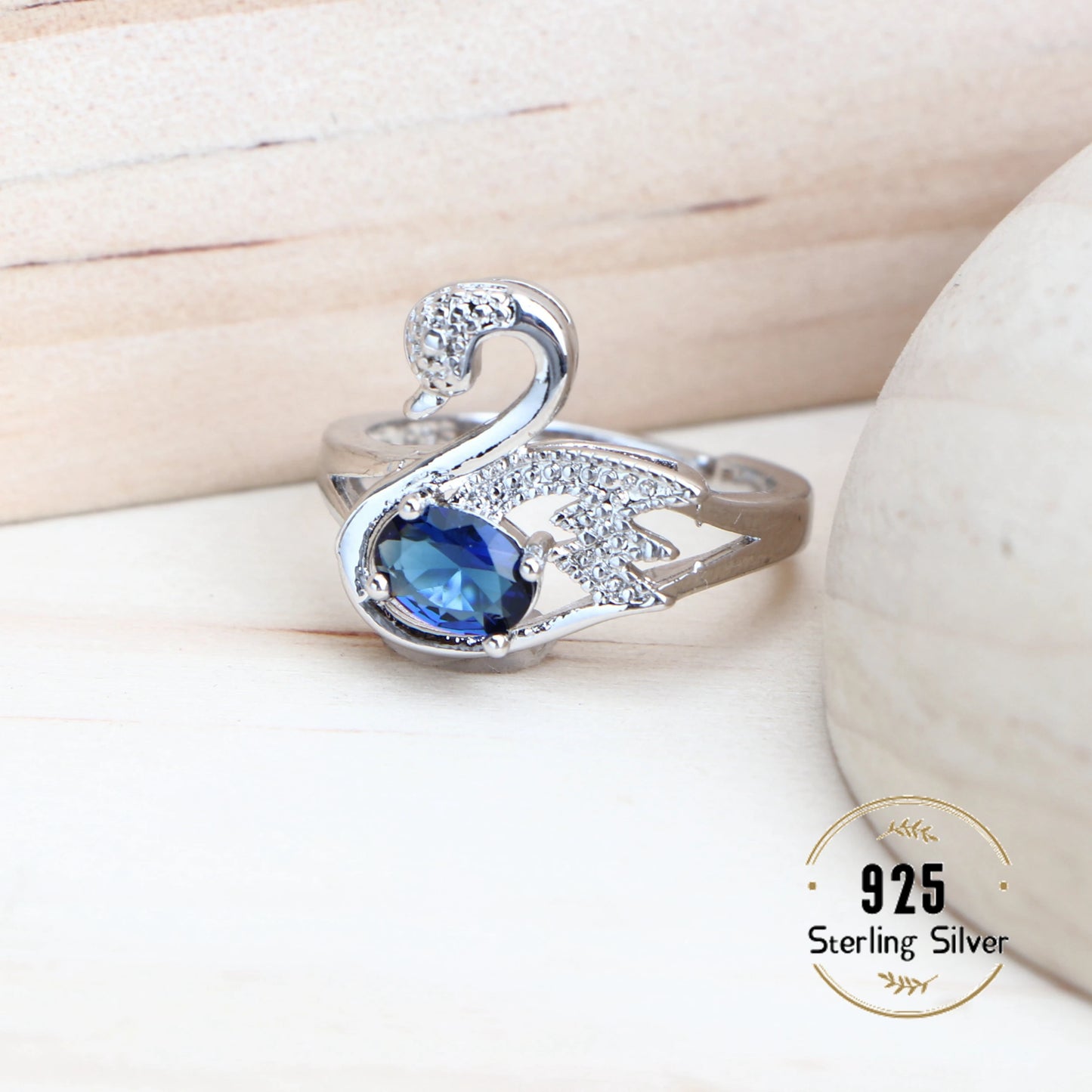 Conjuntos de joyería nupcial de moda para mujer en plata de ley 925 con circonita cúbica azul, pendientes de boda, anillos, pulseras, collar con colgante