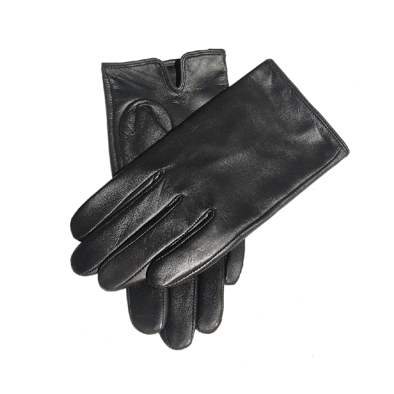 Guantes de cuero genuino para hombre, de lujo, de piel de cabra suave, finos, cálidos, para invierno, con pantalla táctil, de muñeca corta, a la moda, para conducir