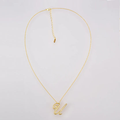 ANDYWEN 925 Sterling Silver Gold Long Chain Alphabet 26 Leter AW Pendentif KH Initial Collier Fait Main Hommes Bijoux De Luxe