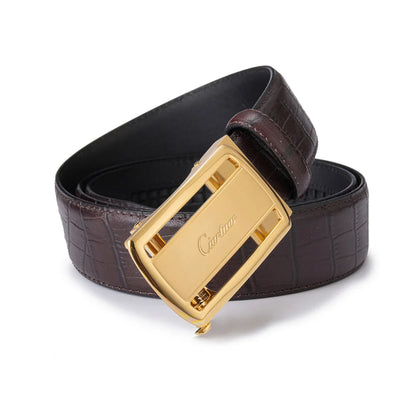 Ciartuar Mens Belt Casual High Quality  Genuine Leather Belts for Men Designer Belt Luxury Waist Gold Belts Automatic Buckle