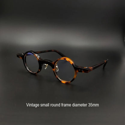 35mm diameter vintage small round frame anti-blue light prescription myopia reading glasses retro round frame acetate Eyeglasses