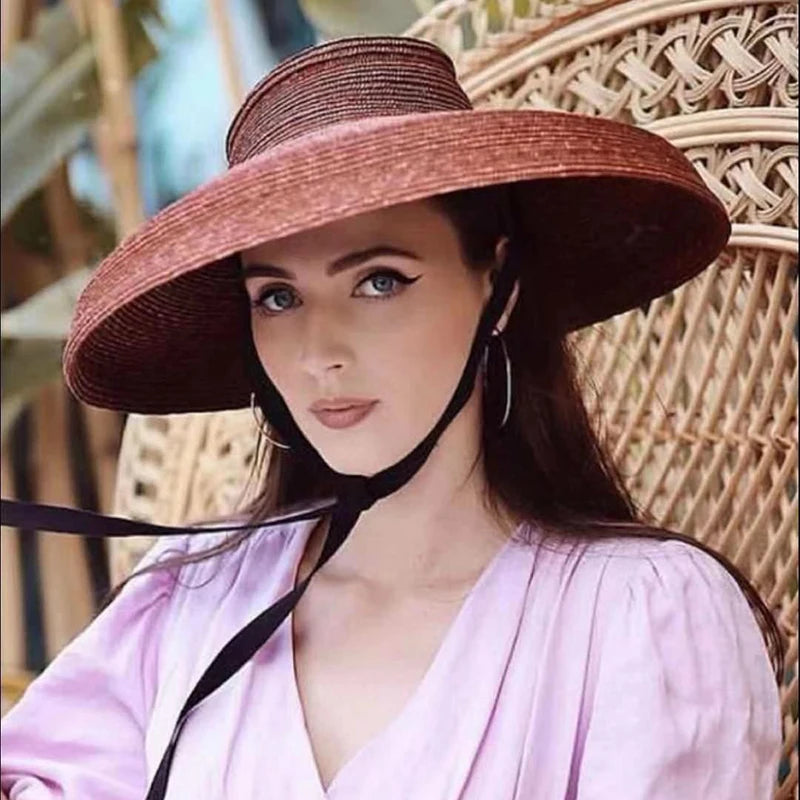 Nuevos sombreros vintage de alta calidad para mujer, gorras para hombre, sombrero de paja fina plegable de ala ancha Hepburn, sombrero Fedora para playa de verano, gafas Panamá