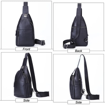 Sac de poitrine en cuir de vachette de première couche pour hommes en plein air AliExpress sac en cuir noir enveloppé de copie à vendre à chaud