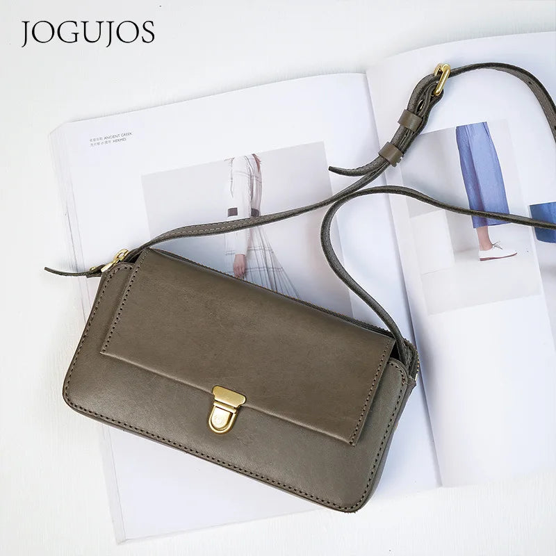 Retro Leisure Leather Jane Han Edition Style  Fashion Contracted Shoulder Bag Solid Color Classic Women Bags