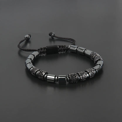 Bijoux de luxe de haute qualité pour hommes Ailatu Bracelet en macramé léopard en zircone cubique noir Service de logo gratuit Livraison directe