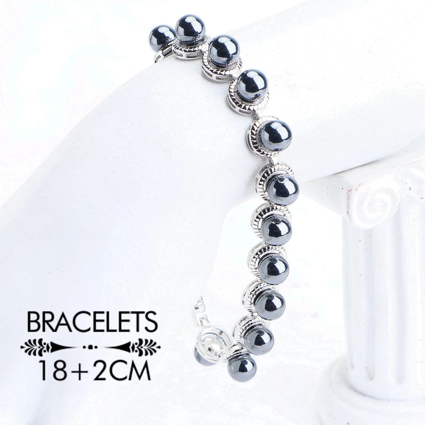 Conjuntos de joyas de perlas negras, plata 925, nupcial, piedra CZ blanca, pulsera, anillo, pendientes para mujer, joyería de boda, colgantes, collar, conjunto