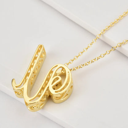 ANDYWEN 925 Sterling Silver Gold Long Chain Alphabet 26 Leter A W Pendant K H Initial Necklace Handmade Men  Luxury Jewelry