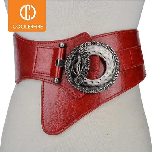 Ceinture élastique extensible à taille large pour femme, tendance et tendance, LB029