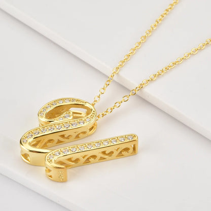 ANDYWEN 925 Sterling Silver Gold Long Chain Alphabet 26 Leter AW Pendentif KH Initial Collier Fait Main Hommes Bijoux De Luxe