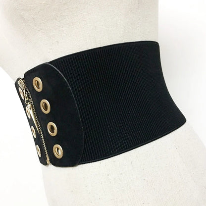 Plus Size Elastic Corset Belt Female Waist Wide Belts For Women High Quality Stretch Cummerbunds Designer Big Dress Waistband