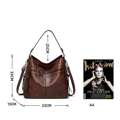 Winter Vintage PU Leather Handbag tassel Women Bag Hand Bag  Fashion Shoulder Bags for women 2024 Luxury Totes Bag bolso mujer