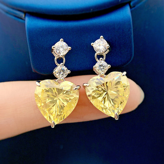 Silver Light Luxury Rhinestone Zircon Earrings Women