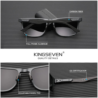 KINGSEVEN Nuevas gafas de sol de aluminio para hombre, rectangulares, de alta calidad, de lujo, polarizadas, UV400, para conducir, accesorios deportivos para mujer