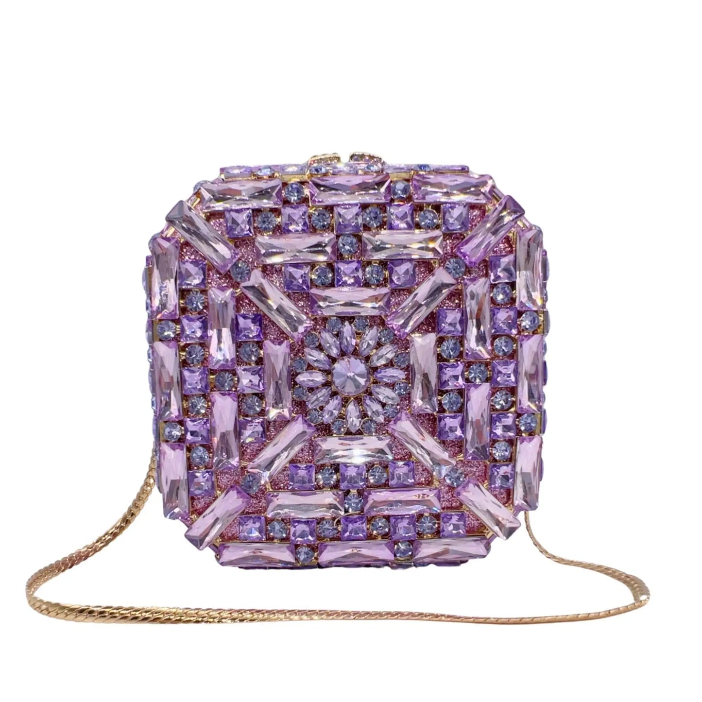 Bolsos de mano de noche con diamantes de imitación de cristal cuadrados para mujer, bolsos de mano para bodas, fiestas, banquetes, WHTUOHENG