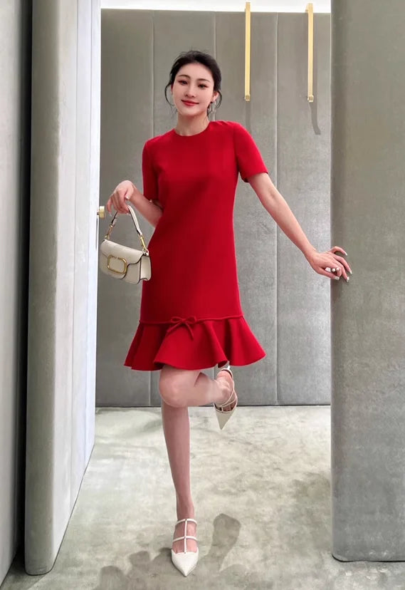 Female Formal Evening Wedding Dress Silk Casual Summer Occasion Soft Elegant Sexy Maxi Luxury Night Club Red Dresses for Women