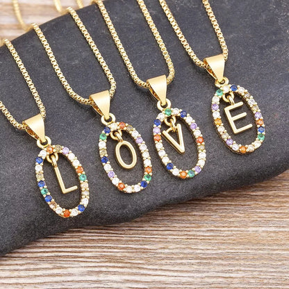 Collier pendentif 26 lettres anglaises Zircon mode A - Z initiale MSCK chaîne longue alphabet tendance pour femmes mon nom bijoux