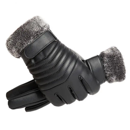 10/5/3/1pcs Leather Gloves Men's Autumn And Winter Plus Velvet Warm Touch Screen Outdoor Sports Riding Windproof Anti-cold Plus