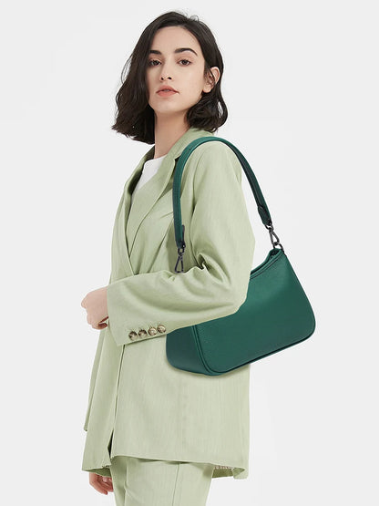 Sac à bandoulière en cuir véritable pour femme Zency, élégant, style français, petit sac à main, sacs sous les bras pour femme, sacs à bandoulière de luxe pour femme