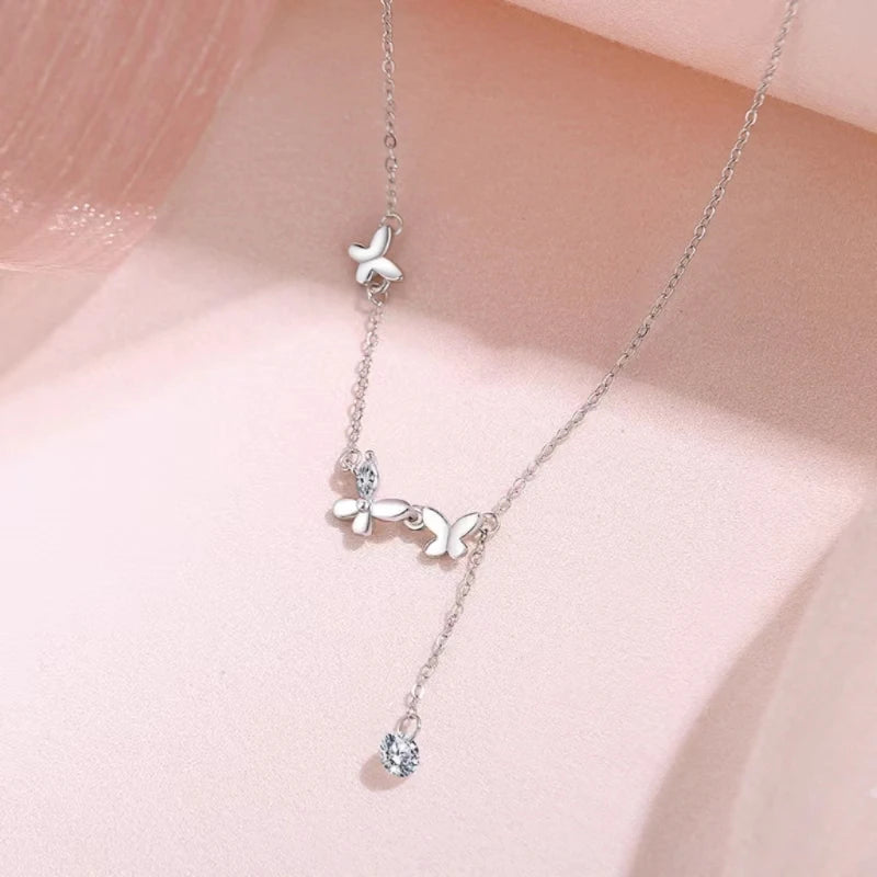 2024NEW100% S925 Sterling Silver Plated18K Gold Necklace with Full Diamond Circle Style Japanese and Korean K Gold Collar Chain