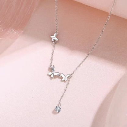 2024NEW100% S925 Sterling Silver Plated18K Gold Necklace with Full Diamond Circle Style Japanese and Korean K Gold Collar Chain