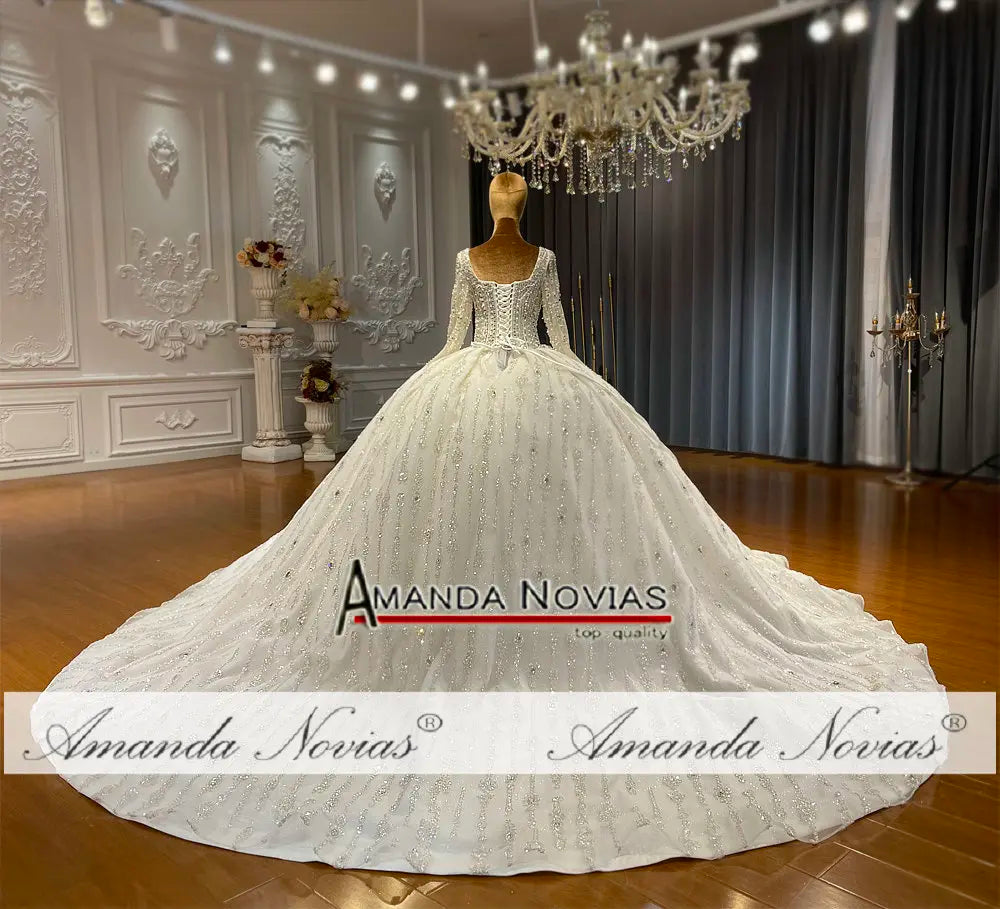 Robe de mariée en cristal avec collier amovible Amanda Novias NS4773