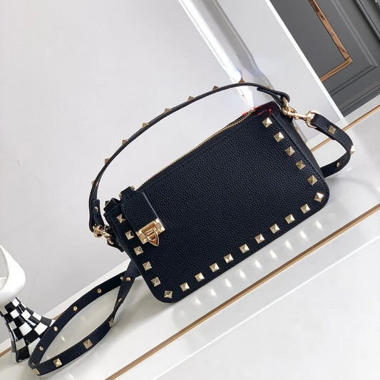 2024 Rivet Decoration Women Shoulder Bag Luxury Designer Classic Flap High Quality Real Leather Square Women Crossbody Bags New