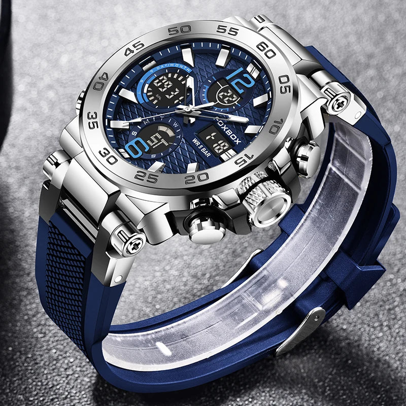 LIGE Luxury LED Display Men Wristwatches Luminous Sport Man Watch Waterproof Military Quartz Male Clock Relogio Masculino 2024