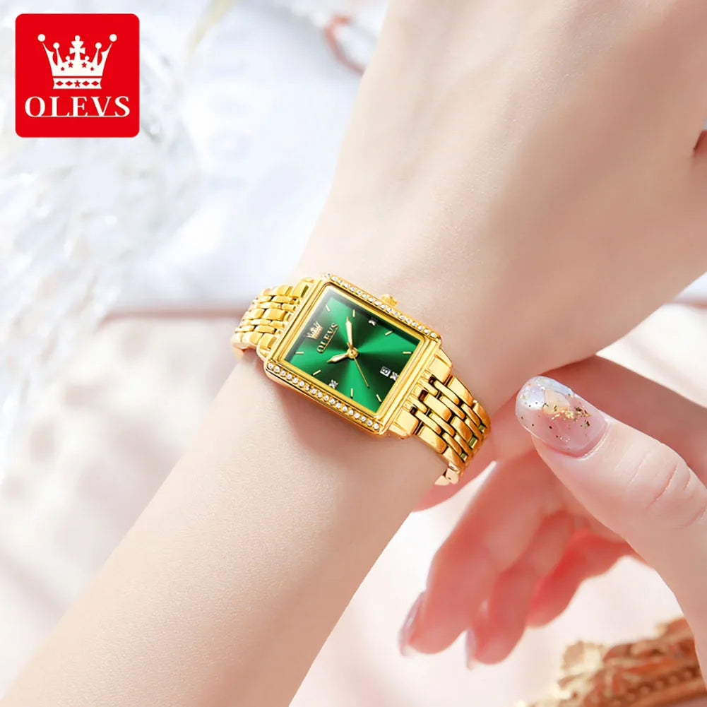 OLEVS 9995 Elegante reloj de pulsera de cuarzo para mujer con fecha automática, reloj original de primera marca para mujer, relojes luminosos de lujo a prueba de agua 2024