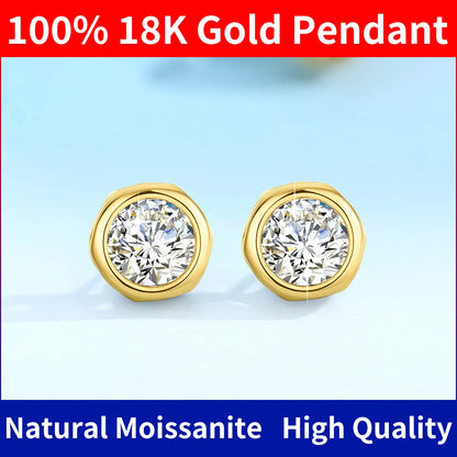 Boucles d'oreilles en or 18 carats véritables pierres précieuses en or Moissanite certifiées diamant pour femmes 2024 bijoux tendance boucles d'oreilles en or K de luxe cadeau de mariage