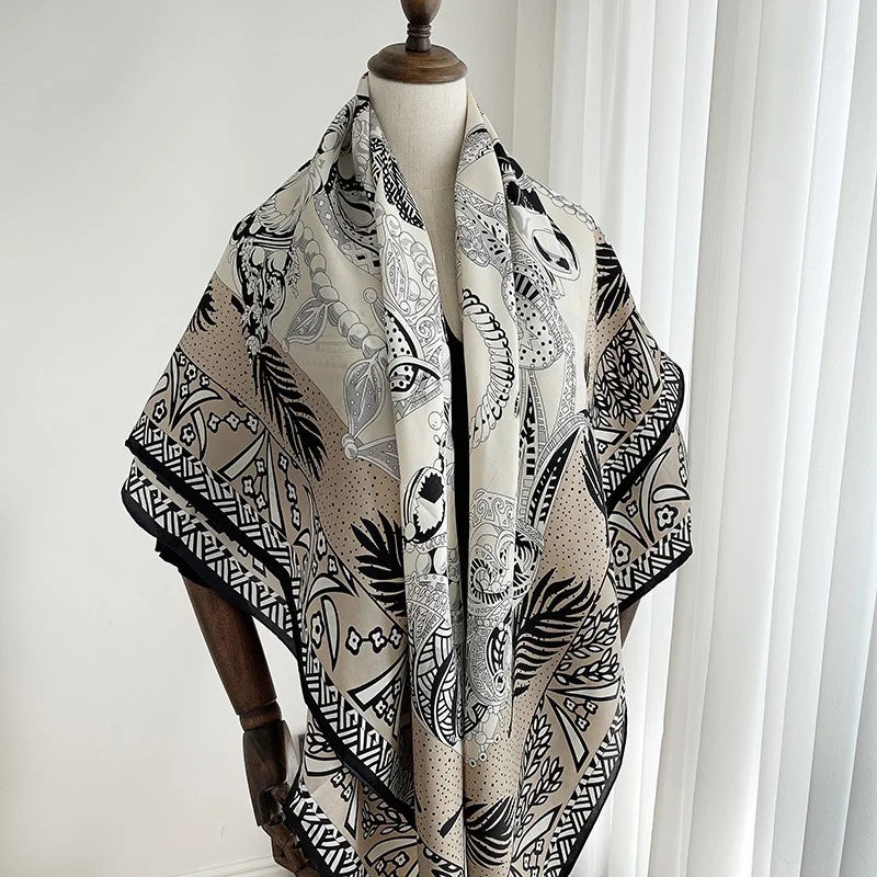 Écharpe d'hiver 2024 pour femmes, grand châle de luxe de créateur, sac Pashmina, bandana, hijab, mouchoir, poncho, accessoires