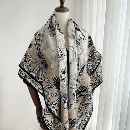 Écharpe d'hiver 2024 pour femmes, grand châle de luxe de créateur, sac Pashmina, bandana, hijab, mouchoir, poncho, accessoires