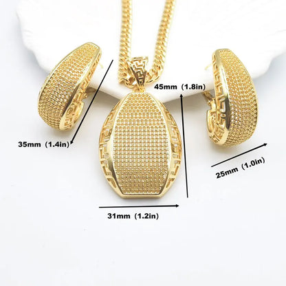 Luxury 18k Gold Plated Jewelry Set for Women Wedding Italian Jewellery Sets Bride Necklace and Earrings African Free Shipping