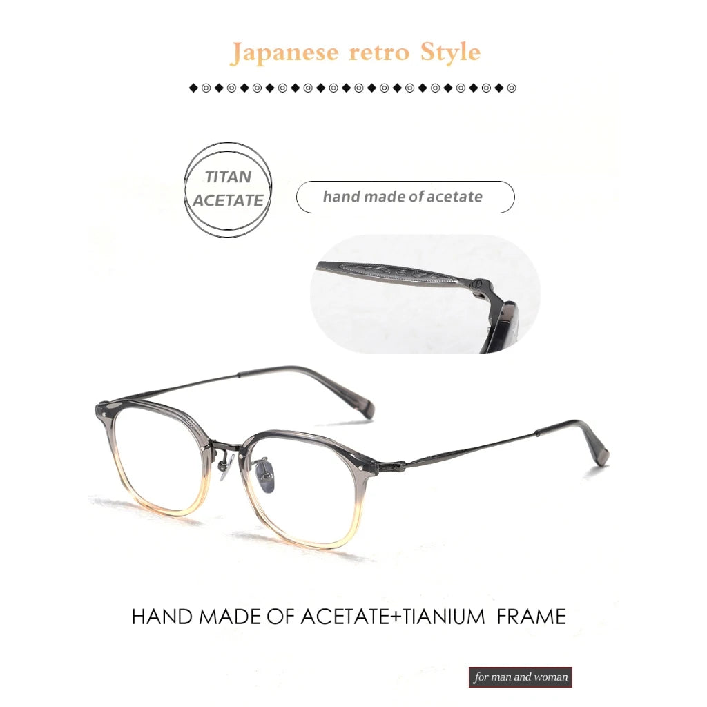 Montura combinada de titanio y acetato de estilo japonés para hombres y mujeres Gafas de color degradado Eyevan Same Design FOSTER