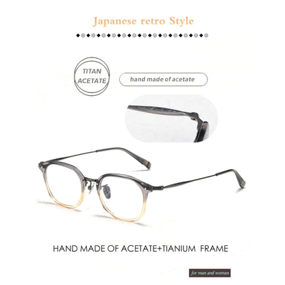 Japanese Style Titanium and Acetate  Combination Frame for Men and Women Gradient color eyeglasses Eyevan Same Design FOSTER