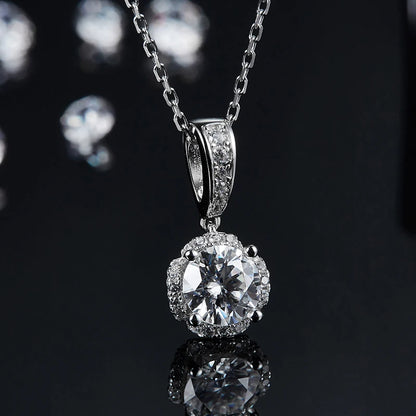 Bijoux pour femmes en diamant, joli cadeau pour petite amie, collier et boucles d'oreilles à tige en argent sterling 925 avec diamants cultivés en laboratoire et certificat