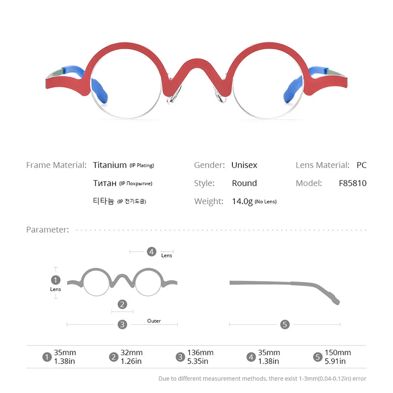 Montura de gafas de titanio puro FONEX para mujer 2024, nuevas gafas redondas pequeñas a la moda para hombre, gafas F85810