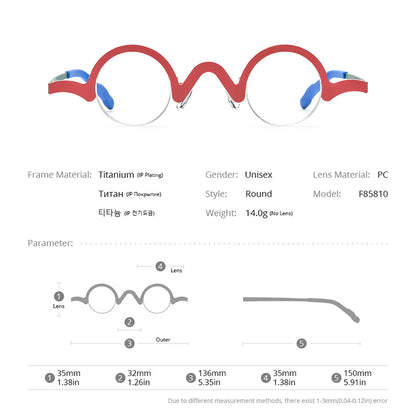 Montura de gafas de titanio puro FONEX para mujer 2024, nuevas gafas redondas pequeñas a la moda para hombre, gafas F85810