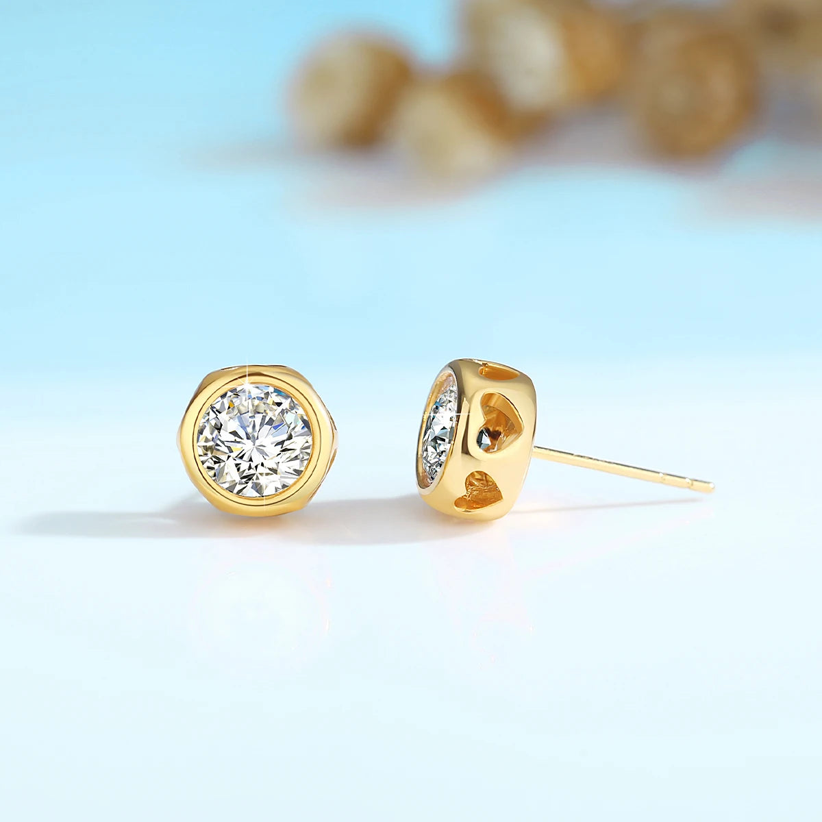 18k Gold Earrings Real Gold Gem Moissanite Diamond Certifid For Women 2024 Trend Jewelry Luxury K Gold Earings Stud Wedding Gift