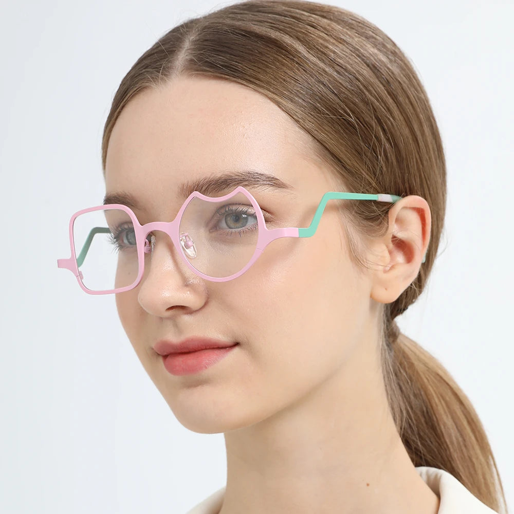 Monture de lunettes en titane FONEX pour hommes et femmes, lunettes colorées et irrégulières, tendance, 2023, F85787