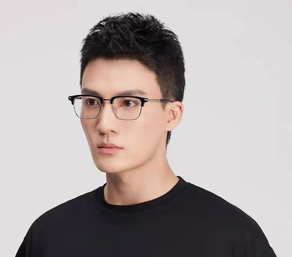 High quality Brand Men's Titanium Eyeglasses Frame 0243O Square Optical Glasses Frame Ultra light Prescription Myopia Glasses