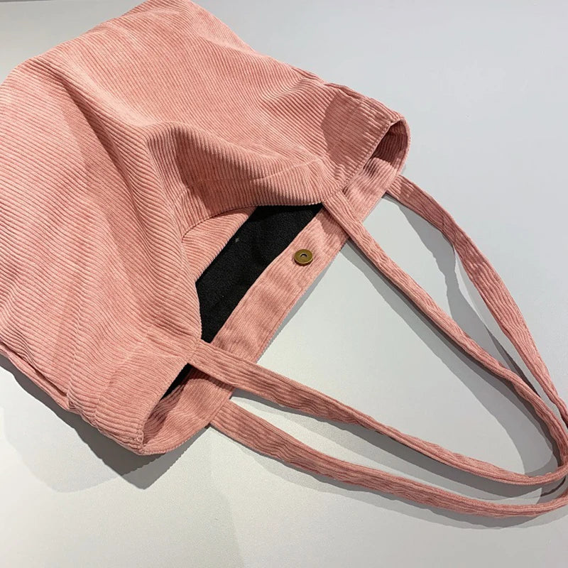 Bolso de pana para mujer 2023, bolso de hombro, bolso de mano para niñas, bolso de mano ecológico con cremallera, gran capacidad, bolso de mano de invierno