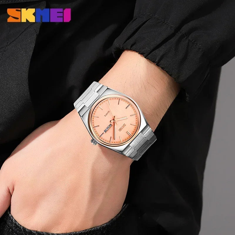 Skmei Homme Reloj Hombre Casual Quartz Horloge Homme Plein Acier Heure Semaine Date Montre 9288 Hommes Étanche Affaires Montres-Bracelets